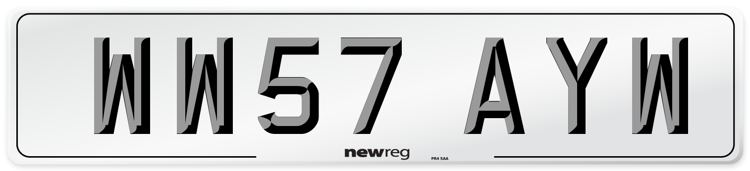 WW57 AYW Number Plate from New Reg